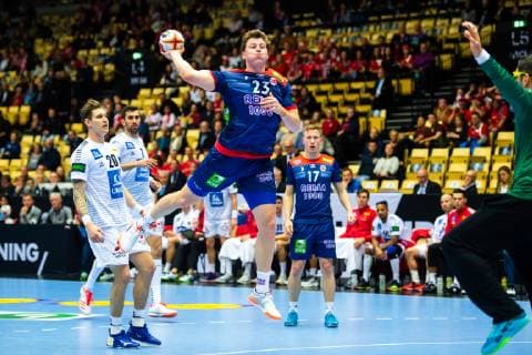 190114 G¿ran Johannessen of Norway during the IHF World Handball Championship match between Norway and Austria on January 14 2019 in Herning Photo Jon Olav Nesvold BILDBYR u0081N kod JE 160400, detectedSourceLanguage  Copyright: JONxOLAVxNESVOLD BB190114JE133