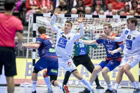 IHF Men s World Championship WM Weltmeisterschaft 2019 Group C handball match. Lukas Herburger (85) of Austria during the men s IHF Handball World Championship Group C match 32 between Norway and Austria at the Jyske Bank Boxen arena in Herning Denmark on Monday January 14, 2019. Denmark 