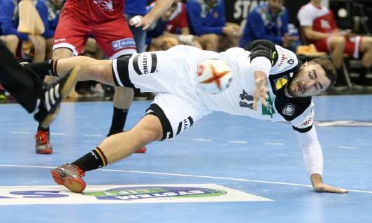 Jannik Kohlbacher Germany at the match Russia vs. Germany of the Handball World Championship 2019 of Men on 14 01 2019 in the Mercedes Benz Arena in Berlin Handball World Championship 2019 Group A Germany Russia