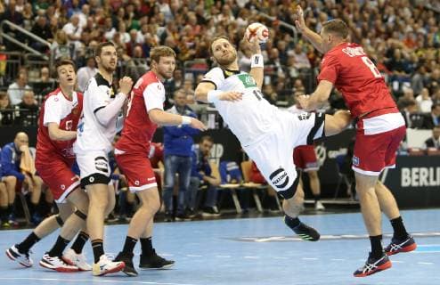 Steffen Weinhold Germany meets men at the match Russia against Germany of the Handball World Championship 2019 on 14 01 2019 at the Mercedes Benz Arena in Berlin Handball World Championship 2019 Group A Germany Russia