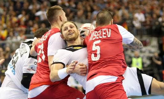 Steffen Weinhold Germany struggles through the Russian defense in the match Russia against Germany of the Handball World Championship 2019 of the men on 14 01 2019 in the Mercedes Benz Arena in Berlin Handball World Championship 2019 Group A Germany Russia Russia