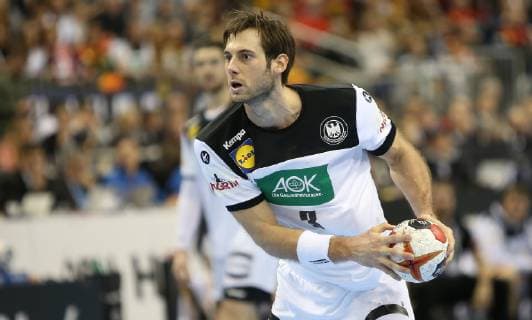 Uwe Gensheimer Germany at the match Russia vs. Germany of the Handball World Championship 2019 of the Men on 14 01 2019 in the Mercedes Benz Arena in Berlin Handball World Championship 2019 Group A Germany Russia