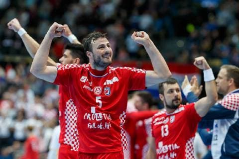 Munich Germany 14 01 2019 IHF Handball WM 2019 Group B Croatia Macedonia Duvnjak Domagoj CRO final cheers DeFodi048