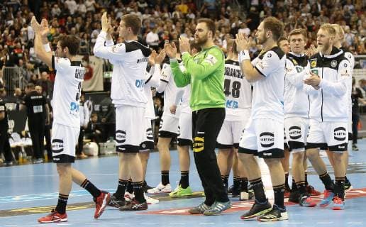 Team thanks the fans disappointment of the German national team after the draw in the match Russia vs. Germany the mens handball World Cup 2019 on 14 01 2019 in the Mercedes Benz Arena in Berlin Handball World Cup 2019 Group A Germany Russia