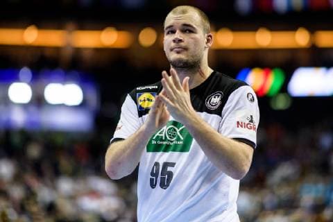 Germany vs. Russia Handball World Championship 2019 14 01 2019 Paul Drux GER 95 at the match between Russia and Germany at the Handball World Championship in Berlin on 14 01 2019 Berlin BER Germany Mercedes Benz Arena