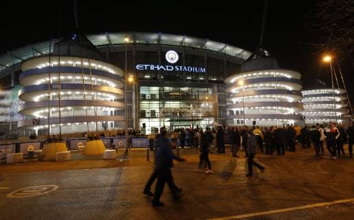 Fans arrive before the Premier League match at the Etihad Stadium, Manchester. Picture date: 14th January 2019. Picture credit should read: Andrew Yates Sportimage EDITORIAL USE ONLY. No use with unauthorised audio, video, data, fixture lists, club league logos or live services. Online in-match use limited to 120 images, no video emulation. No use in betting, games or single club league player publications. SPI_004_AY_Man_City_Wolves.jpg