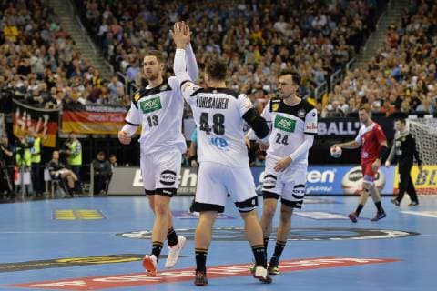 Handball Men World Championship 2019 in Germany and Denmark Group A 3 Matchday Germany Russia Hendrik Pekeler Nr 13 Germany Jannik Kohlbacher Nr 48 Germany Patrick Groetzki Nr 24 Germany 14 01 19 Copyright: xMichaelxHundtx xMatthiasxKochx