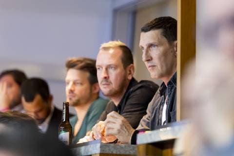 Pascal Jens and Stefan Kretzschmar watch the game from a box Russia vs Germany preliminary round Handball IHF Handball World Championship 14 01 19 Berlin Berlin Germany Mercedes Benz Arena Copyright: xAgentur54Gradx xFelixxKoenigx