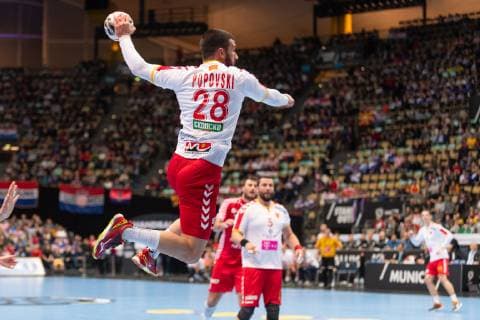 Handball WM 2019 preliminary round group B Munich Olympic Hall Encounter Croatia Macedonia in picture Martin Popovski @Martin Hangen hangenfoto