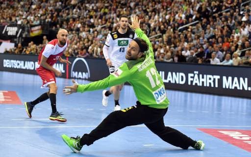 Silvio Heinevetter TW Germany parries a seven meter Russia Germany Russia Germany IHF Handball World Championship 2019 Hanball World Championship 2019 Men Men Men Men Handball Germany Germany Germany Preliminary Round Group A group A Berlin 14 1 2019