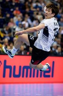 France vs. Korea Handball World Championship 2019 14 01 2019 Dongmyung Kim COR 15 at the match between France and Korea at the Handball World Championship in Berlin on 14 01 2019 Berlin BER Germany Mercedes Benz Arena