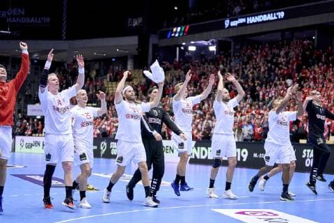 IHF Men s World Championship WM Weltmeisterschaft 2019 Group C handball match. The Team of Denmark after the men s IHF Handball World Championship Group C match 33 between Denmark and Saudi Arabia at the Jyske Bank Boxen arena in Herning Denmark on Monday January 14, 2019. Denmark 