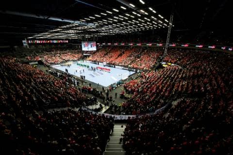 190114 General interior view of Jyske Bank Boxen ahead of of the IHF World Handball Championship match between Denmark and Saudi Arabia on January 14 2019 in Herning Photo Jon Olav Nesvold BILDBYR u0081N kod JE 160400, detectedSourceLanguage  Copyright: JONxOLAVxNESVOLD BB190114JE183