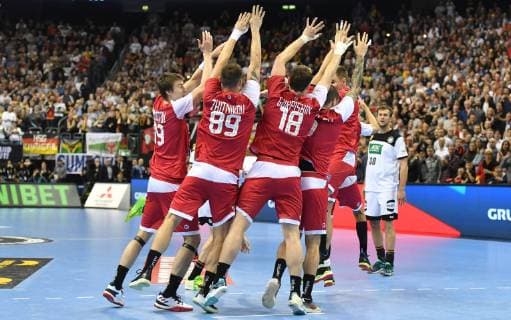 The wall of Russians from the left Sergey Kosorotov Russia Dmitry Zhitnikov Russia Sergej Gorpishin Russia Dmitrii Kiselev Daniil Shishkarev Russia Timur Dibirov Russia Russia Germany Russia Germany IHF Handball World Championship 2019 Hanball World Championship 2019 Men Men Men Handball Germany Germany Germany Preliminary Round Group A group A Berlin 14 1 2019
