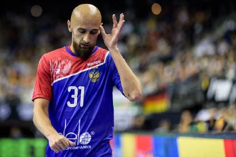 Russia vs Brazil Handball World Championship 2019 15 01 2019 Timur Dibirov RUS 31 at the match between Russia and Brazil at the Handball World Championship in Berlin on 15 01 2019 Berlin BER Germany Mercedes Benz Arena