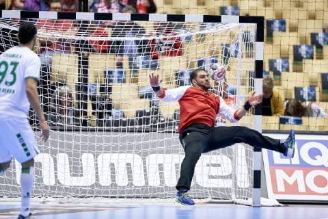 IHF Men s World Championship WM Weltmeisterschaft 2019 Group C handball match. Mohammad Alsalem (16) of Saudi Arabia during the men s IHF Handball World Championship Group C match 40 between Saudi Arabia and Tunisia at the Jyske Bank Boxen arena in Herning Denmark on Tuesday January 15, 2019. Denmark 