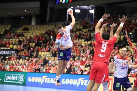 26th Mens Handball World Championship Norway vs Chile 15 01 19 Eivind Tangen Norway 25 vs Frelijj Chile 09 xmmkx
