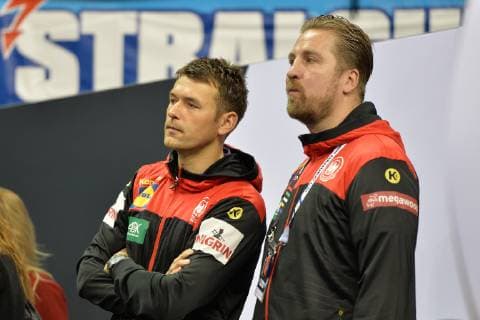Handball Mens World Championship 2019 in Germany and Denmark Group A 4 Matchday Germany France Head Coach Christian Prokop Germany and Team Manager Oliver Roggisch Germany before the match 15 01 19 Copyright: xMichaelxHundtx xMatthiasxKochx