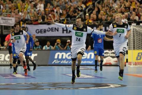 Handball Men World Championship 2019 in Germany and Denmark Group A 4 Matchday Germany France Uwe Gensheimer No 3 Germany Patrick Groetzki No 24 Germany Patrick Wiencek No 7 Germany 15 01 19 Copyright: xMichaelxHundtx xMatthiasxKochx