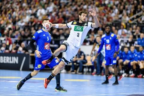 Germany vs. France Handball World Championship 2019 15 01 2019 Uwe Gensheimer GER 3 during the match between Germany and France at the Handball World Championship in Berlin on 15 01 2019 Berlin BER Germany Mercedes Benz Arena