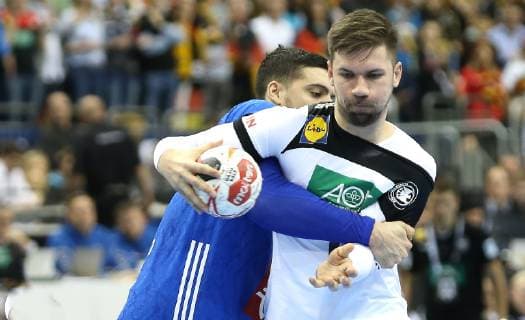 Fabian Wiede Germany wins the match Germany against France of the Handball World Championship 2019 of the Men on 15 01 2019 in the Mercedes Benz Arena in Berlin Handball World Championship 2019 Group A Germany France France