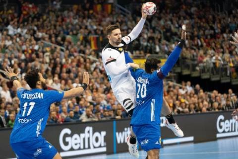 10 Fabian Wiede Germany Germany vs. France World Handball Championships Men 15 01 2019 Germany vs. France World Handball Championships Men 15 01 2019 Berlin Copyright: xEIBNER MichaelxSchmidtx EP_MST