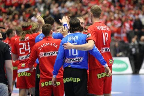 26th Mens Handball World Championship Austria vs. Denmark 15 01 19 Cheers after victory xmmkx