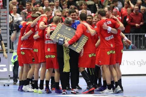 26th Mens Handball World Championship Austria vs. Denmark 15 01 19 Cheers after victory xmmkx