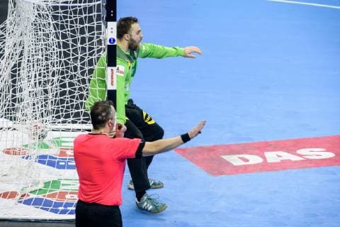 Germany vs. France Handball World Championship 2019 15 01 2019 Goalkeeper Andreas Wolff GER 33 at the throw to 25 25 equalizer beaten in the last second at the match between Germany and France at the Handball World Championship in Berlin on 15 01 2019 Berlin BER Germany Mercedes Benz Arena