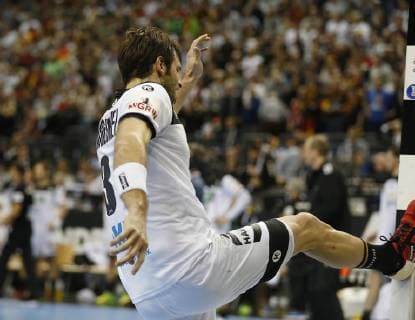 Berlin Germany Indoor Handball WM in Berlin Germany vs France 25 25 at 15 01 2019 in the Mercedes Benz Arena in Berlin Uwe Gensheimer GER 3
