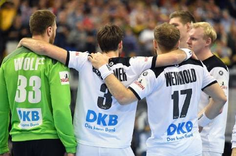 Andreas Wolff TW Germany Uwe Gensheimer Germany Steffen Weinhold Germany Patrick Wiencek Germany disappointed after the match Germany France Germany France IHF Handball World Championship 2019 Hanball World Championship 2019 Men Men Men Handball Germany Germany Germany preliminary round Group A group A Berlin 15 1 2019