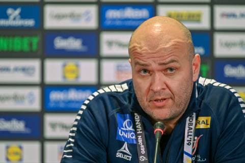 HANDBALL - IHF WC, AUT vs DEN HERNING,DENMARK,15.JAN.19 - HANDBALL - IHF Men s World Championships, international match Länderspiel Austria vs Denmark. Image shows head coach Patrekur Johannesson (AUT). GEPAxpictures xOliverxLerch