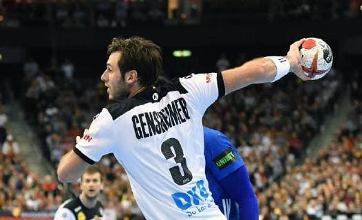 Uwe Gensheimer Germany at the litter Germany France Germany France IHF Handball World Championship 2019 Hanball World Championship 2019 Men Men Men Men Handball Germany Germany Preliminary Round Group A group A Berlin 15 1 2019