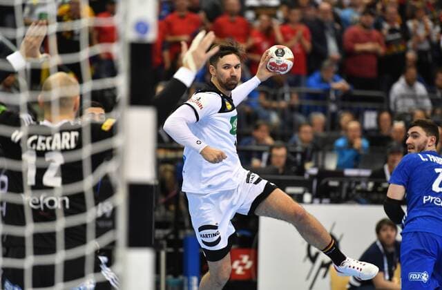Fabian Wiede Germany at the litter Germany France Germany France IHF Handball World Championship 2019 Hanball World Championship 2019 Men Men Men Men Handball Germany Germany Preliminary Round Group A group A Berlin 15 1 2019