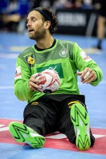Germany vs. France Handball World Championship 2019 15 01 2019 Goalkeeper Silvio Heinevetter GER 12 on the ground at the match between Germany and France at the Handball World Championship in Berlin on 15 01 2019 Berlin BER Germany Mercedes Benz Arena