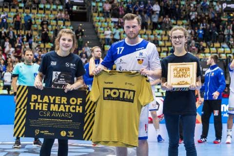 Munich Germany 16 January 2019 World Cup 2019 Men Group B Japan vs Island Player of the Match Arnor Gunnarsson Island Munich Olympic Hall Bayern Germany