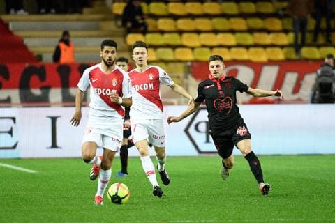 Fußball, AS Monaco - OGC Nizza 17 ALEKSANDR GOLOVIN (MONA) - 06 REMI WALTER (NICE) FOOTBALL : Monaco vs Nice - Ligue 1 Conforama - 16 01 2019 FEP Panoramic 