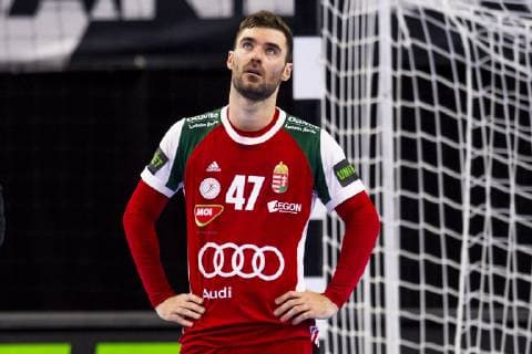 190116 Peter Hornyak of Hungary looks dejected after the IHF World Handball Championship match between Hungary and Egypt on January 16 2019 in Copenhagen Photo Ludvig Thunman BILDBYR u0081N kod LT 35579, detectedSourceLanguage  Copyright: LUDVIGxTHUNMAN BB190116LT014
