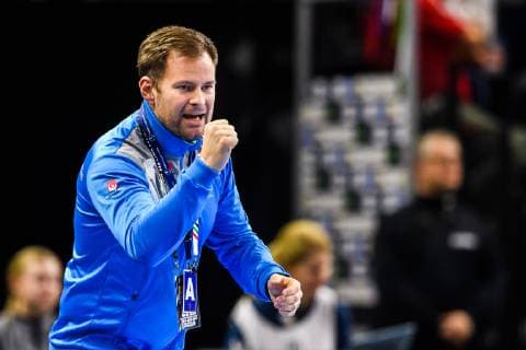190116 Kristjan Andresson head coach of Sweden during the IHF World Handball Championship match between Qatar and Sweden on January 16 2019 in Copenhagen Photo Ludvig Thunman BILDBYR u0081N kod LT 35580,  Copyright: LUDVIGxTHUNMAN BB190116LT025