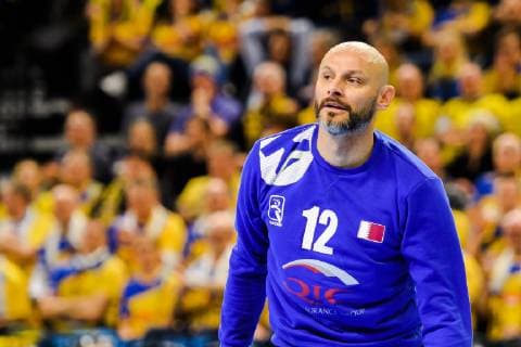 190116 Danijel Saric of Qatar during the IHF World Handball Championship match between Qatar and Sweden on January 16 2019 in Copenhagen Photo Ludvig Thunman BILDBYR u0081N kod LT 35580,  Copyright: LUDVIGxTHUNMAN BB190116LT042