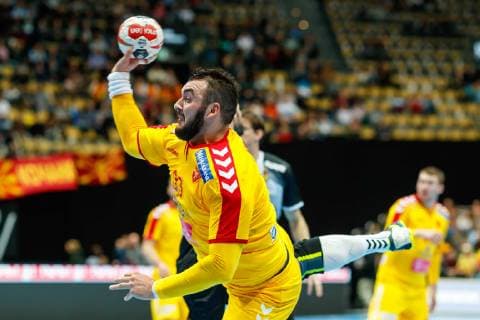 Munich Germany 16 01 2019 IHF Handball WM 2019 Group B Macedonia Spain Zharko Peshevski MKD in action DeFodi048