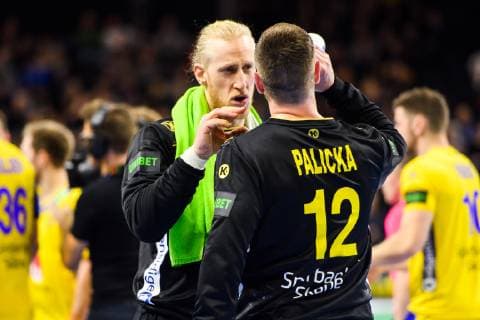 190116 Goalkeeper Mikael Appelgren and goalkeeper Andreas Palicka of Sweden during the IHF World Handball Championship match between Qatar and Sweden on January 16 2019 in Copenhagen Photo Ludvig Thunman BILDBYR u0081N kod LT 35580,  Copyright: LUDVIGxTHUNMAN BB190116LT084