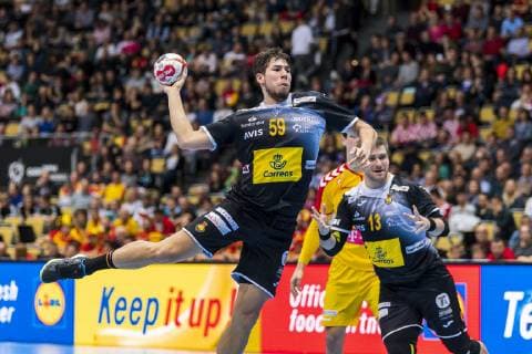 Munich Germany 16 January 2019 World Cup 2019 Men Group B Macedonia vs Spain Daniel Dujshebaev Spain Munich Olympic Hall Bayern Germany