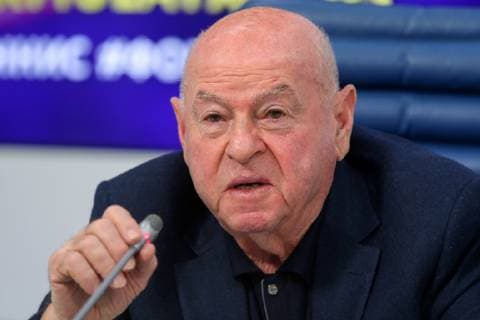 MOSCOW, RUSSIA - JANUARY 17, 2019: The tournament s directorate member, Russian honorary coach Vladimir Kamelzon during a press conference PK Pressekonferenz on the 4th St Petersburg Ladies Trophy, Women s International Tennis Tournament of WTA Tennis Damen Premier Series, at the TASS Russian news agency. Vladimir Gerdo TASS  TS09DFB0