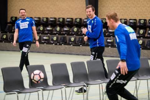 190117 Christian Berge head coach of Norway and Sander Sagosen of Norway during a training session on January 17 2019 in Herning Photo Jon Olav Nesvold BILDBYR u0081N kod JE 160404,  Copyright: JONxOLAVxNESVOLD BB190117JE026