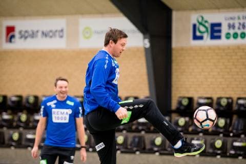 190117 Christian Berge head coach of Norway and Sander Sagosen of Norway during a training session on January 17 2019 in Herning Photo Jon Olav Nesvold BILDBYR u0081N kod JE 160404,  Copyright: JONxOLAVxNESVOLD BB190117JE027