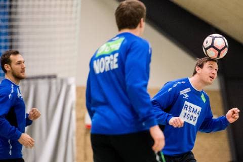 190117 Christian O Sullivan and Sander Sagosen of Norway during a training session on January 17 2019 in Herning Photo Jon Olav Nesvold BILDBYR u0081N kod JE 160404,  Copyright: JONxOLAVxNESVOLD BB190117JE046