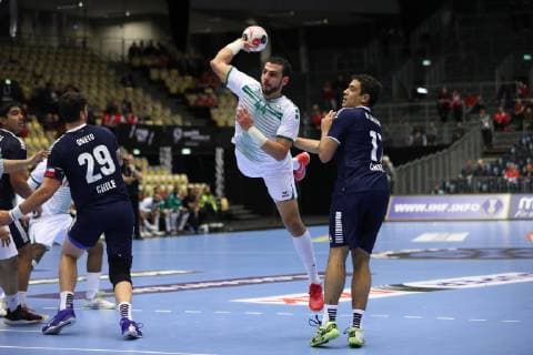 26th Mens Handball World Championship Chile vs Saudi Arabia 17 01 19 Mahdi Alsalem Saudi Arabia 44 vs Rodrigo Salinas Chile 17 xmmkx