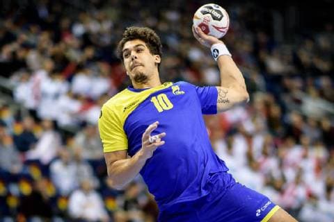 Brazil vs. Korea Handball World Championship 2019 17 01 2019 Jose Toledo BRA 10 at the match between Brazil and Korea at the Handball World Championship in Berlin on 17 01 2019 Berlin BER Germany Mercedes Benz Arena