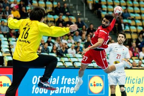 Munich Germany 17 01 2019 IHF Handball WM 2019 Group B Bahrain Japan Bilal Basham BHR in action DeFodi048